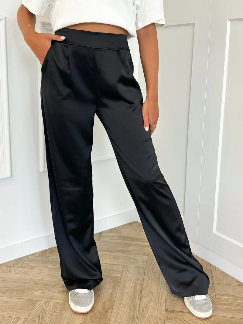 Satin broek Elin zwart