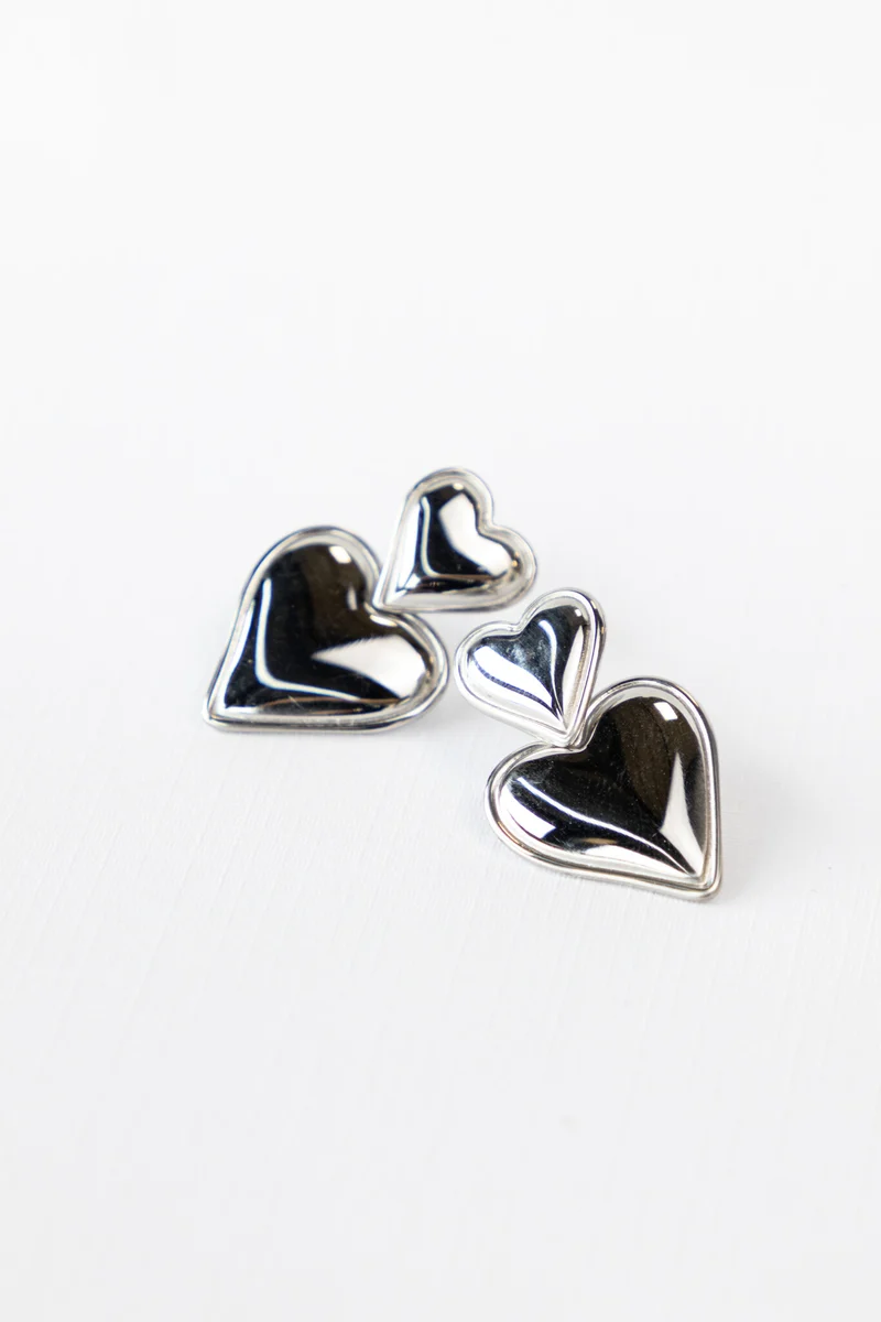 Oorbel sweety heart silver