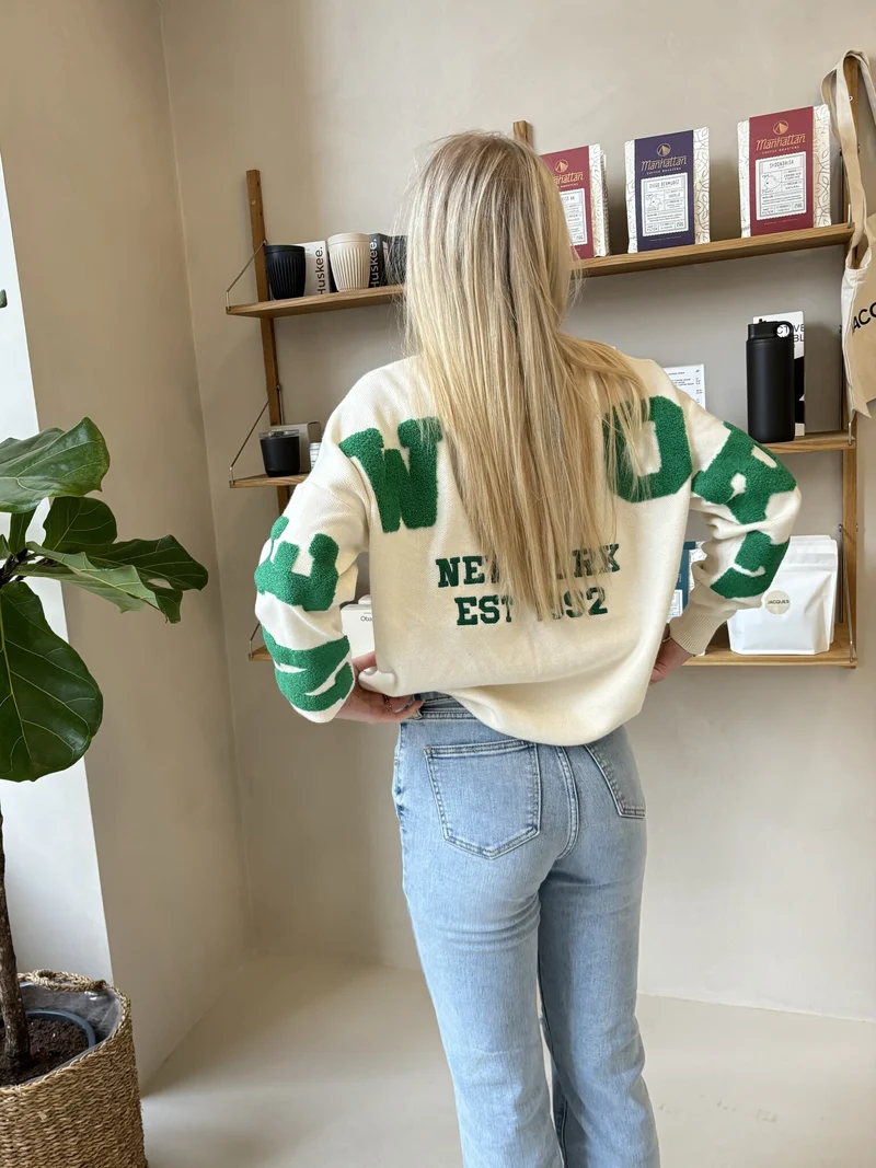 New York trui groen