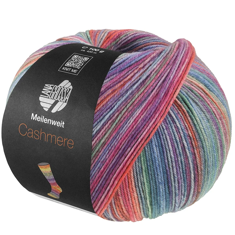 Lana Grossa Meilenweit 100 Cashmere Inverno 124 Jade/Petrol/Turquoise/Terracotta/Fuchsia/Lichtblauw/Blauw/Rood/Roze/Pruim/Roodviolet