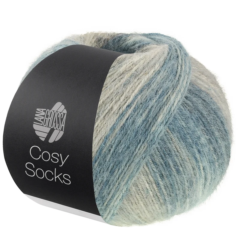 Lana Grossa Cosy Socks Dream 256 Middel-/Donker-/Blauwgrijs/Greige/Taupe/Grijsbruin