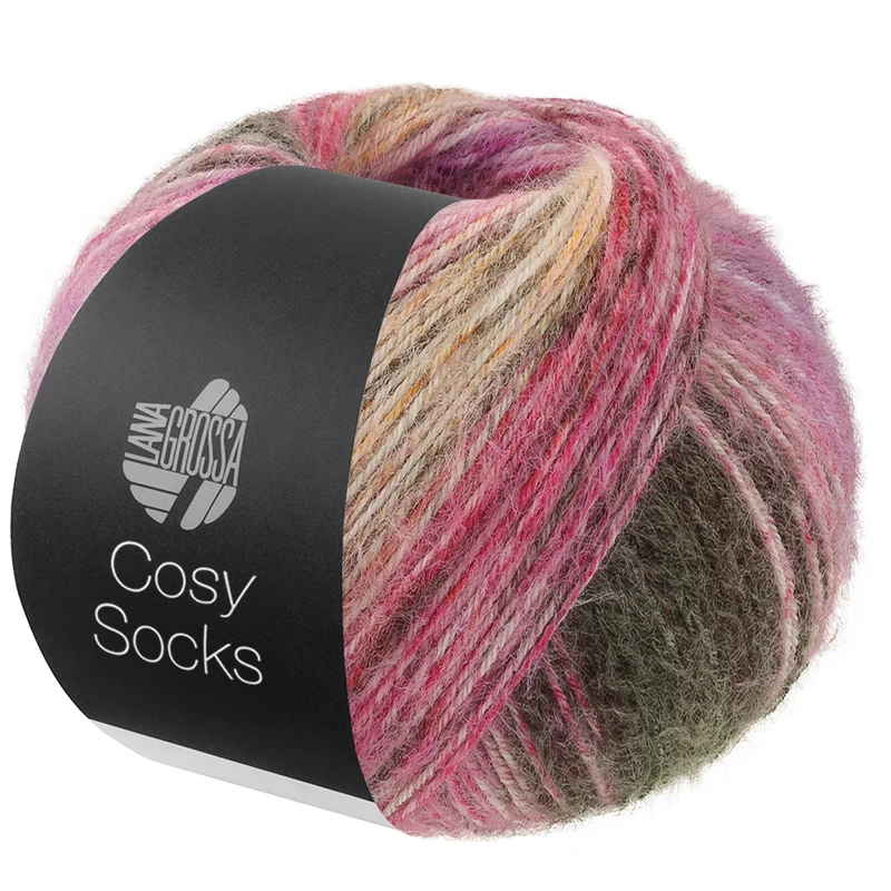 Lana Grossa Cosy Socks Dream 257 Roodviolet/Pruim/Lila/Terracotta/Donker-/Middelgrijs/Roze/Saffraangeel