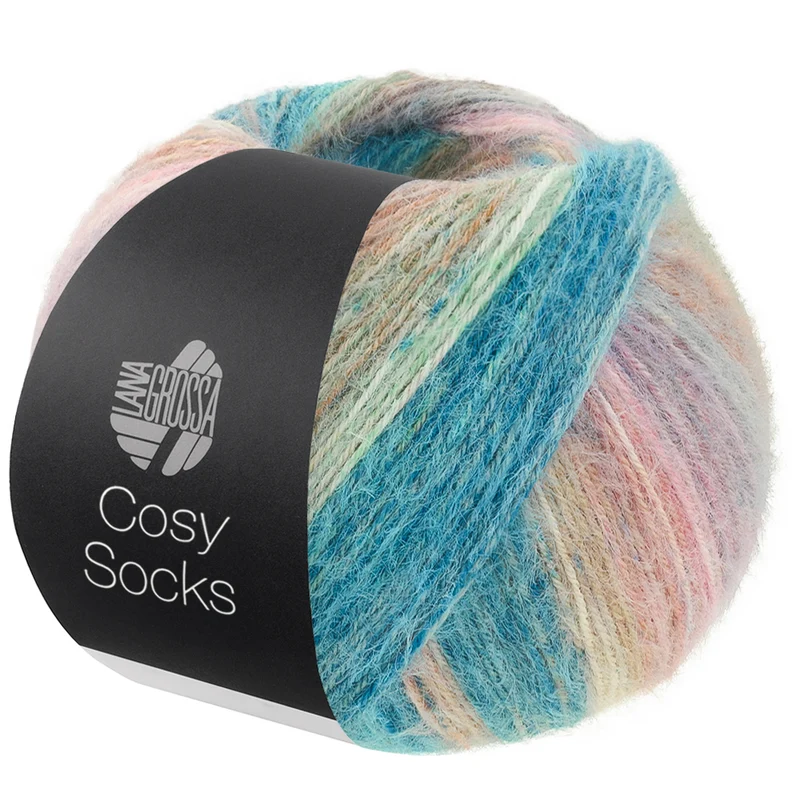 Lana Grossa Cosy Socks Dream 258 Mint/Petrol/Turquoise/Leembruin/Rozenhout/Lichtgrijs/Roze/Taupe/Beige