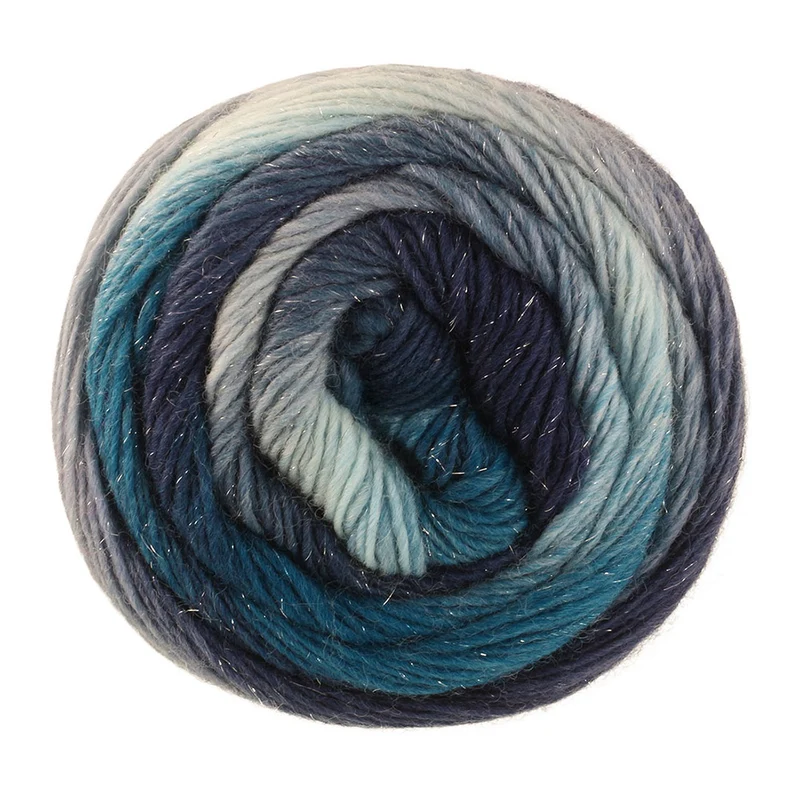 Lana Grossa Meilenweit 100 Color Mix Sparks 7620Donker-/Grijspetrol/Mint/Grijs-/Staalblauw