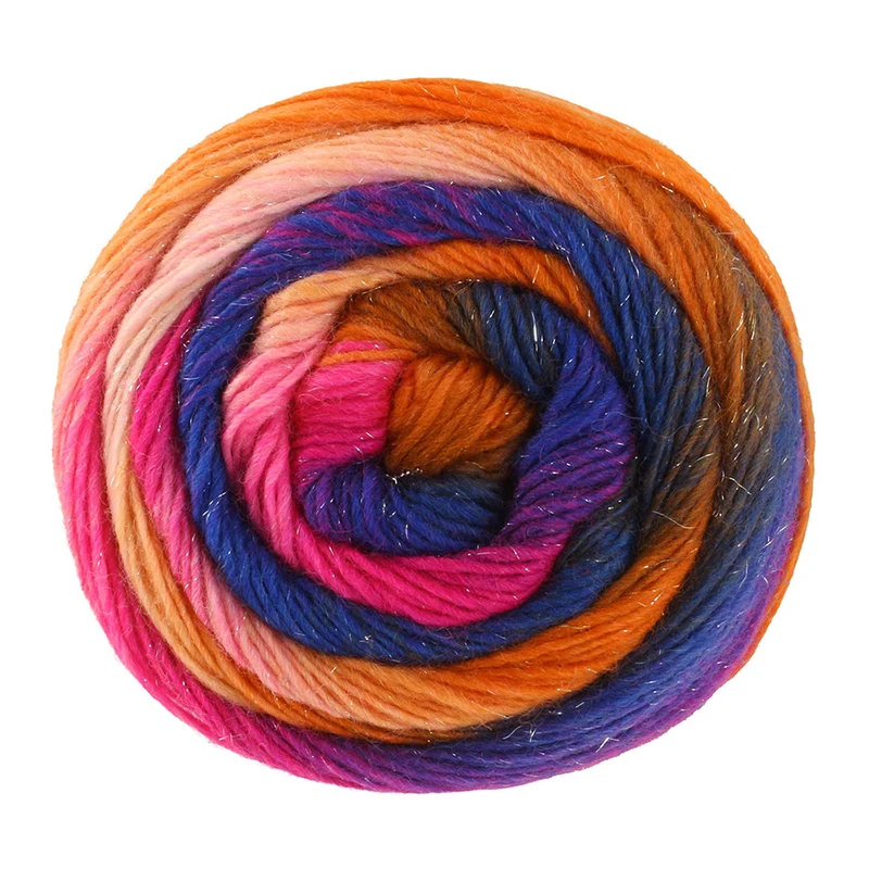 Lana Grossa Meilenweit 100 Color Mix Sparks 7619 Zalm/Oranje/Donkerbruin/Marine/Roodviolet/Fuchsia/Roze