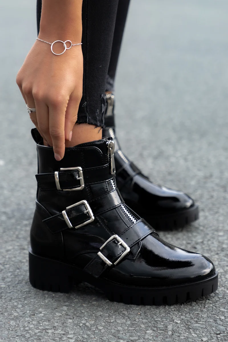 Biker boots lak