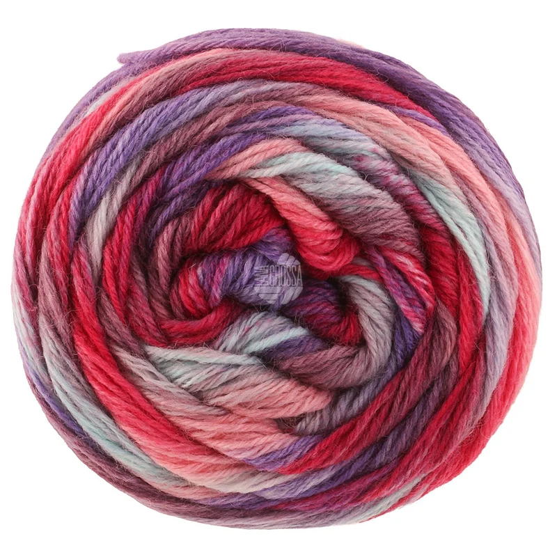 Lana Grossa Meilenweit 100 Fontana 5454 Fuchsia/Mint/Grijsbruin/Lilablauw/Roze/Mauve