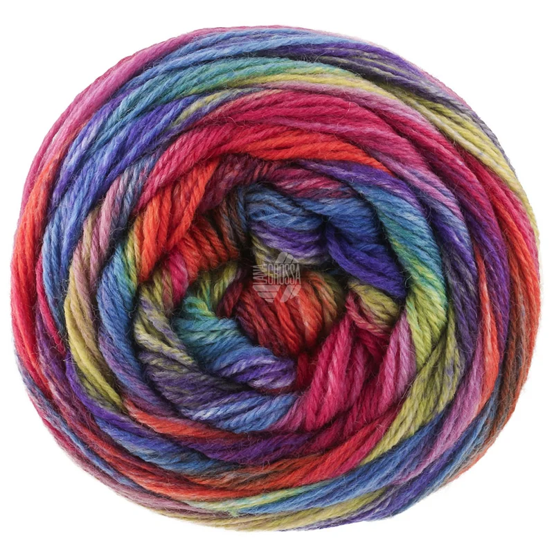 Lana Grossa Meilenweit 100 Fontana 5453 Lentegroen/Roestrood/Blauwviolet/Cyclaam/Blauw/Koningsblauw/Fuchsia