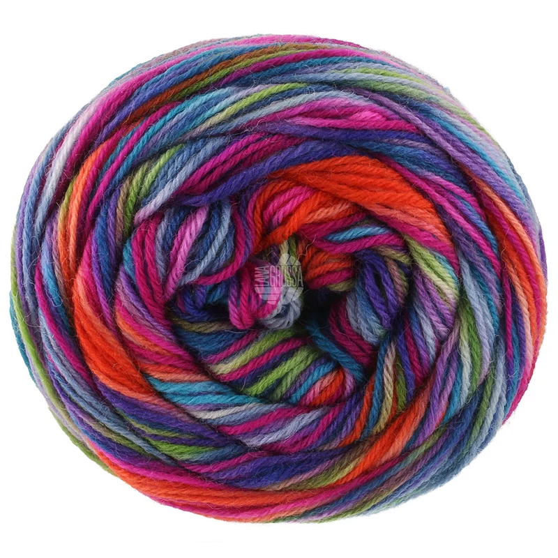 Lana Grossa Meilenweit 100 Cascata 5207 Donkerblauw/Licht-/Roestrood/Lichtblauw/Wijnrood/Fuchsia/Lila/Marine/Jade/Donkergroen/Pistache