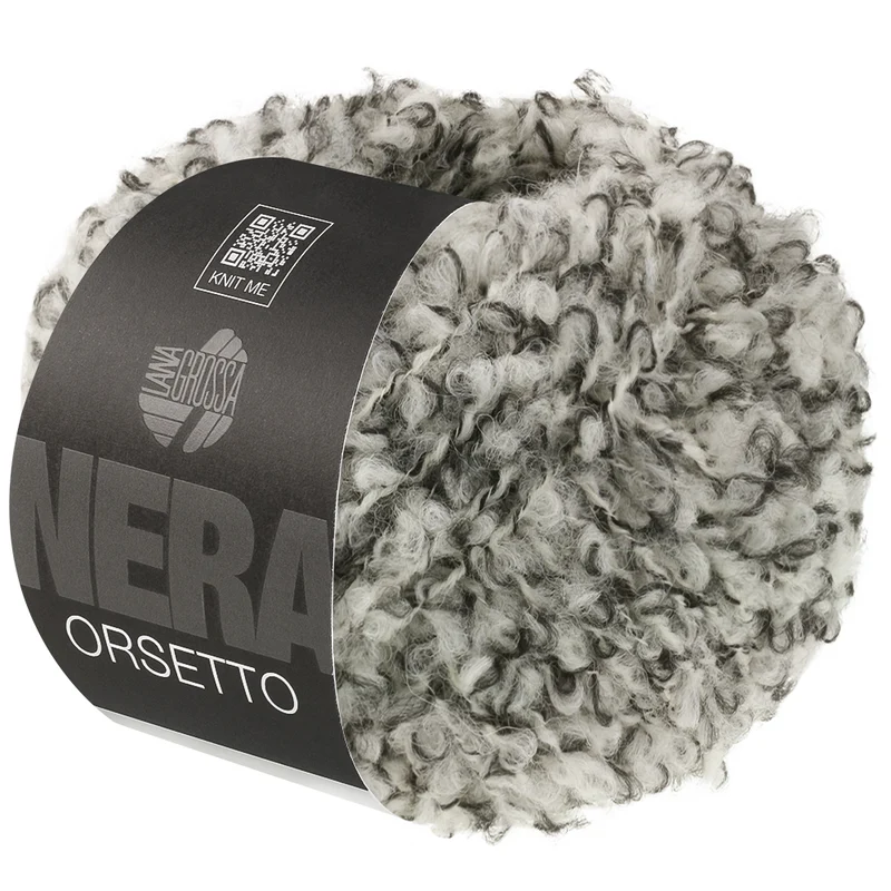 Lana Grossa Orsetto 105 Zwart/Gebroken wit