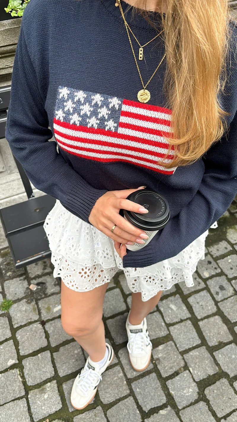 Trui America blauw
