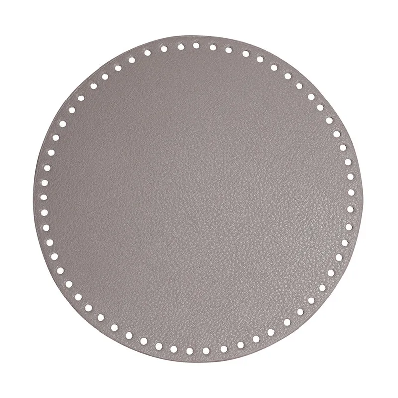 Go Handmade PU Leren Bodem Ø 25cm Beige