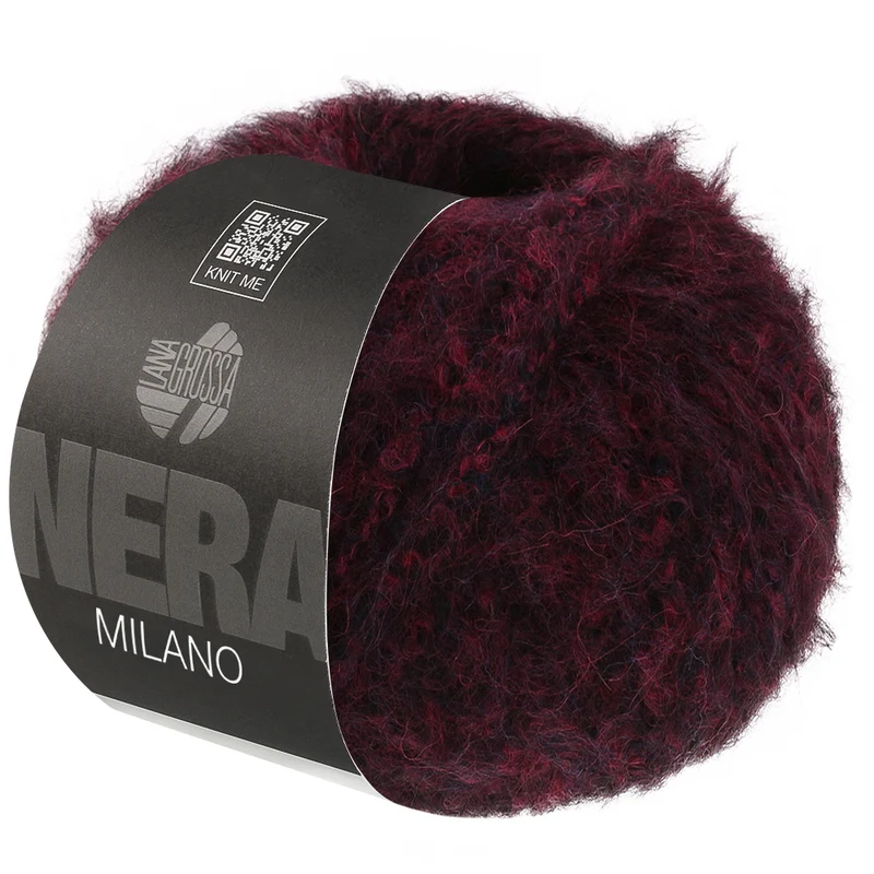 Lana Grossa Milano 012 Donkerrood/Zwart gemêleerd