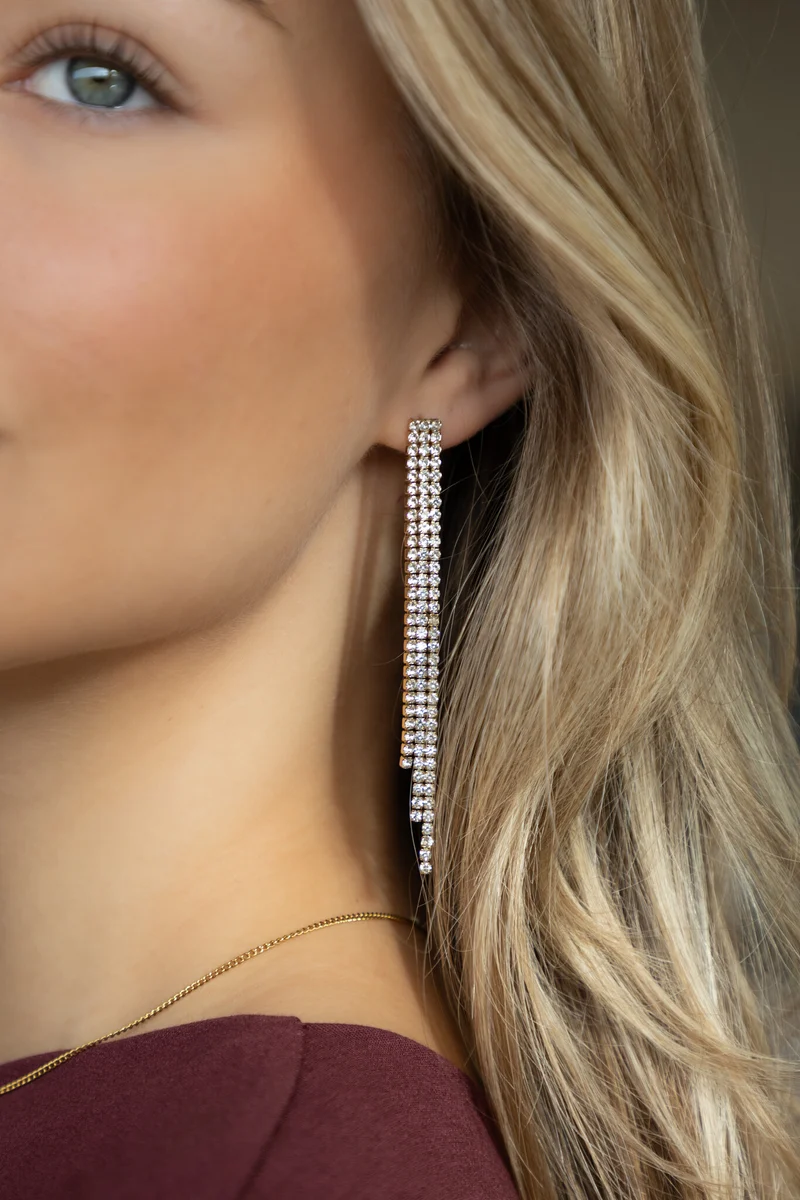 Earring waterfall goud