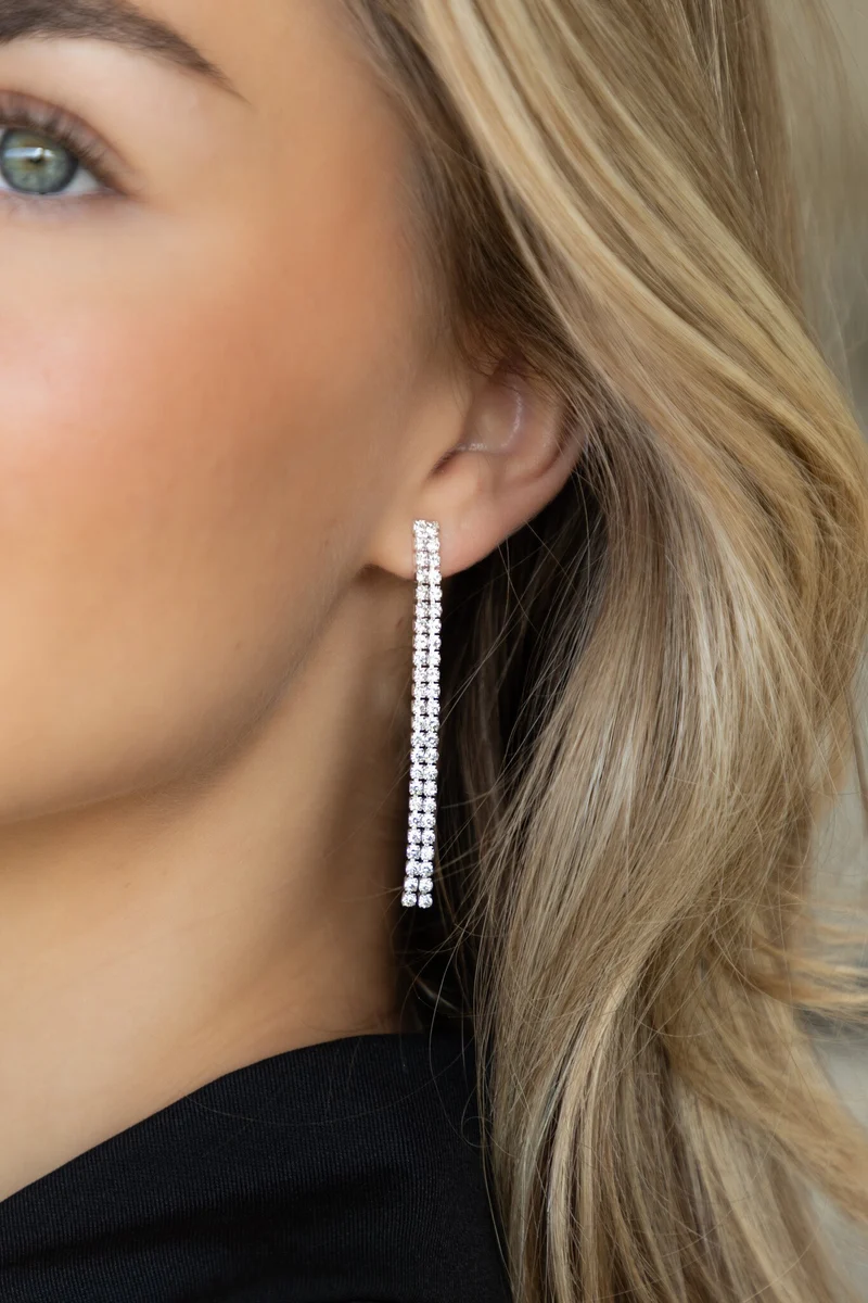 Oorbel Diamond drops zilver