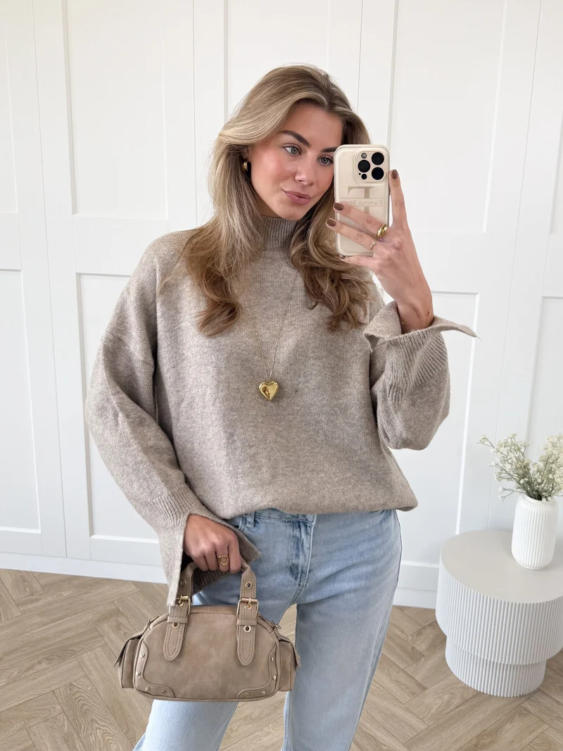 Trui Liora taupe