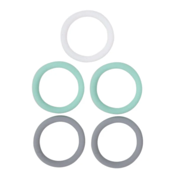 Go Handmade Siliconen Ringen 5 Stuks 03 Mint Mix