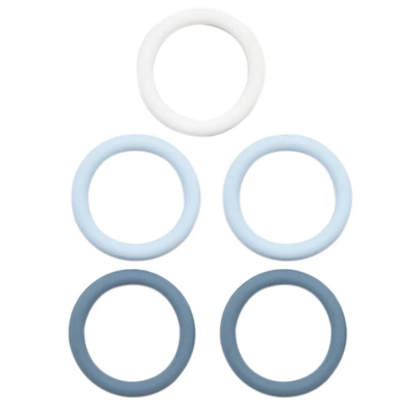 Go Handmade Siliconen Ringen 5 Stuks 01 Blauw Mix