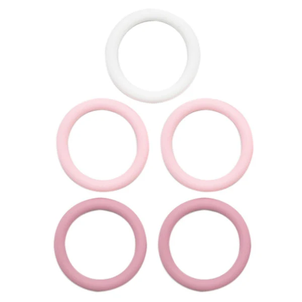 Go Handmade Siliconen Ringen 5 Stuks 00 Roze Mix