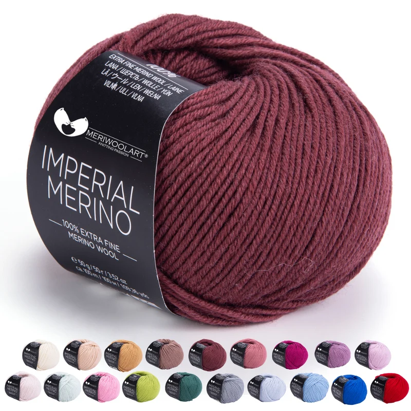 IMPERIAL Dark Brown MERINO WOOL YARNS 50g 125m
