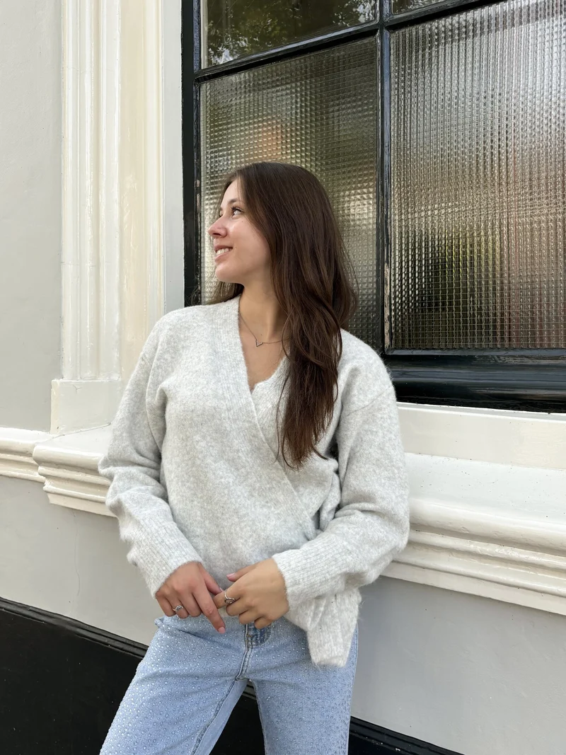 Knit vest Isabella grijs