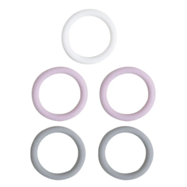 Go Handmade Siliconen Ringen 5 Stuks 02 Lavender Mix