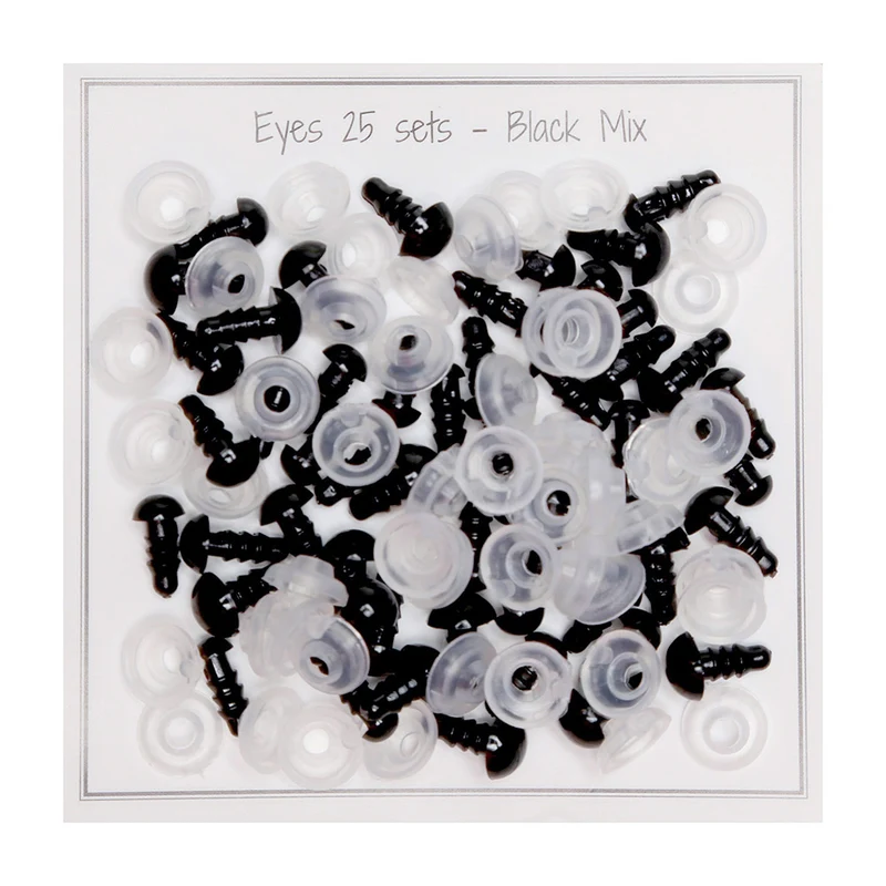 Go Handmade Veiligheidsogen Zwart Assortiment 25 paar 5mm t/m 8mm
