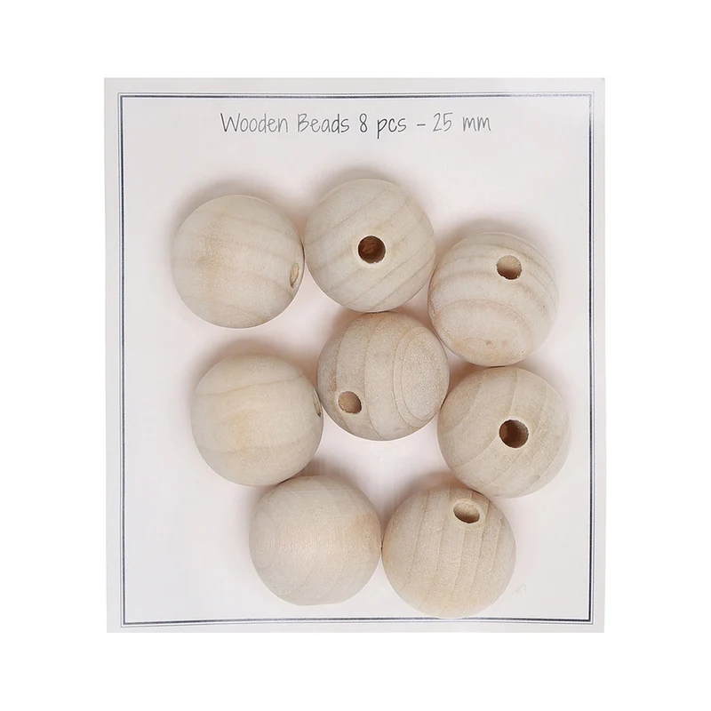 Go Handmade Houten Kralen 25mm (set 8 stuks)