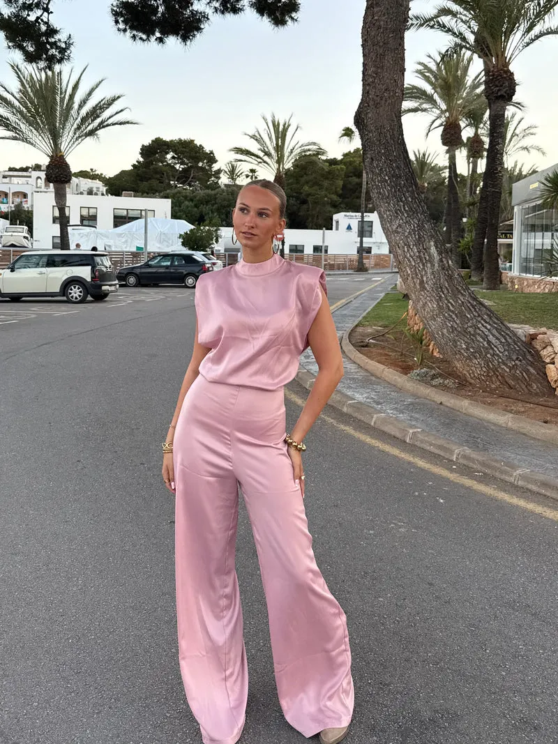 Jumpsuit satin Lily blush