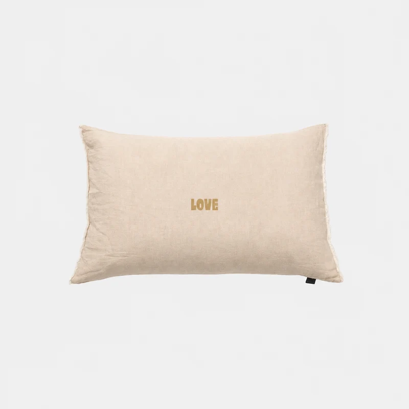 Kussenhoes Zand Bold LOVE Goud