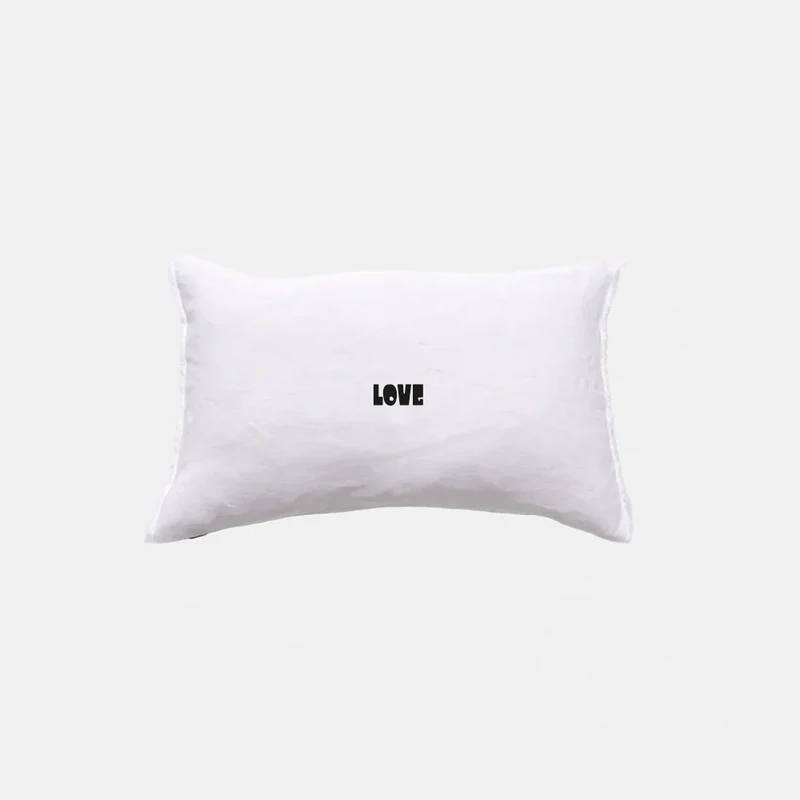 Kussenhoes Wit Bold LOVE Zwart