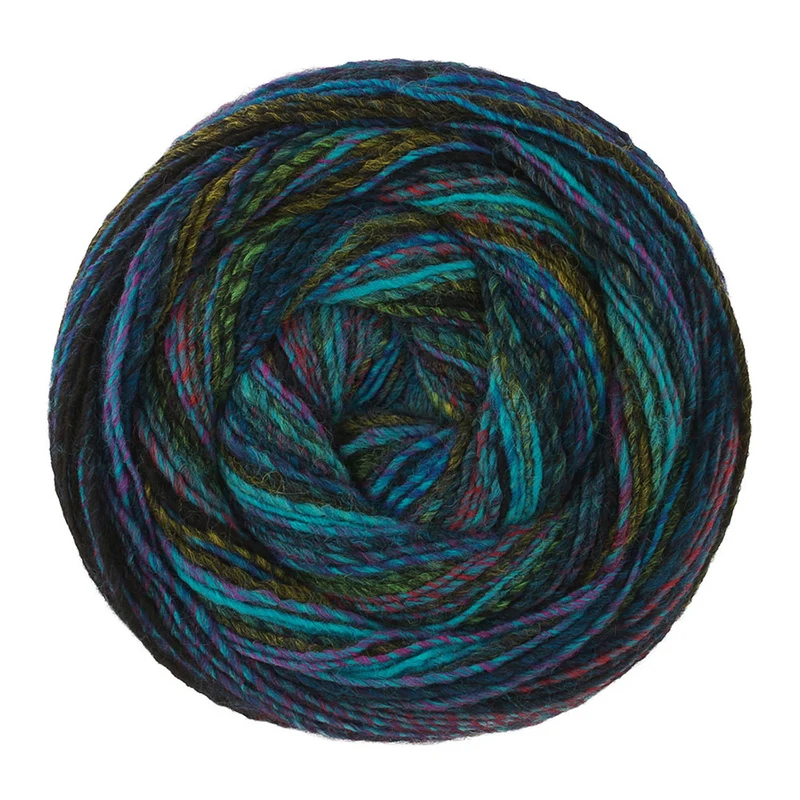 Lana Grossa Gomitolo Disegno 528 Turquoise/Licht-/Donkerolijf/Blauw/Nachtblauw/Donkerrood