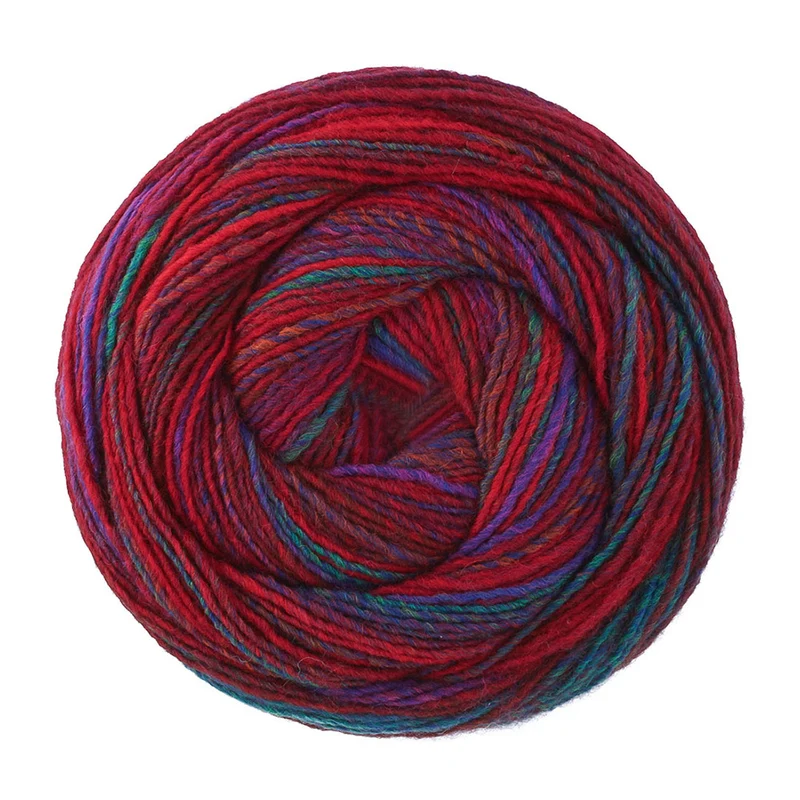Lana Grossa Gomitolo Disegno 527 Rood/Wijnrood/Violet/Petrol/Roodbruin