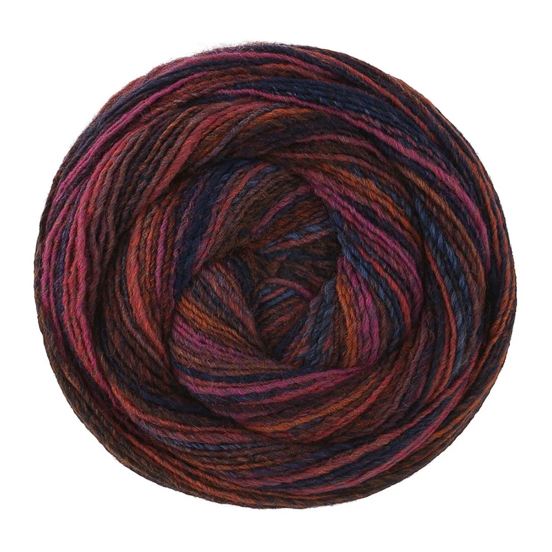 Lana Grossa Gomitolo Disegno 526 Nougat/Marine/Nachtblauw/Cyclaam/Oranje/Grijs-/Donkerbruin