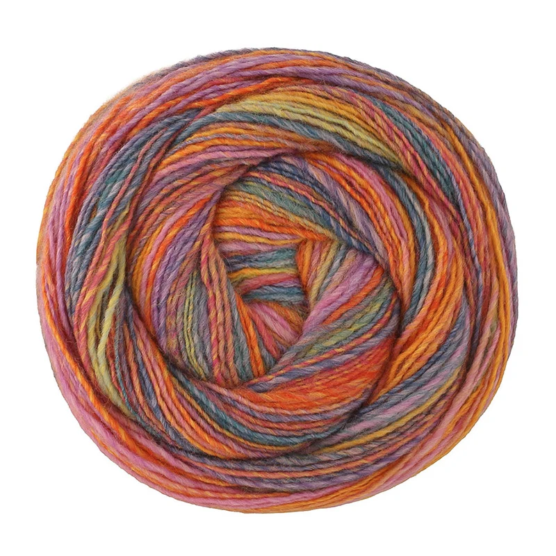Lana Grossa Gomitolo Disegno 523 Lila/Pistache/Roze/Roodoranje/Oranje/Petrol/Jeansblauw