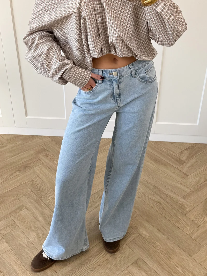 Wide leg jeans Kyra lichtblauw