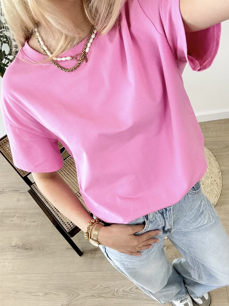 Oversized T-shirt roze