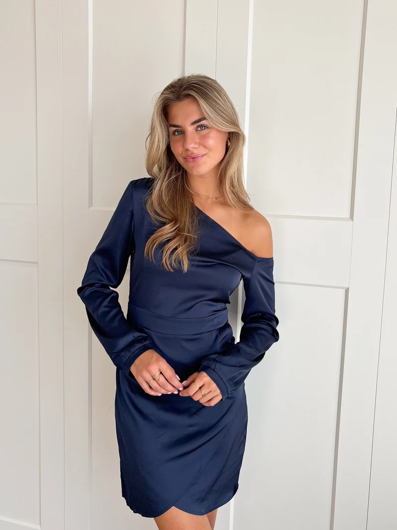 Satin dress Jessy navy