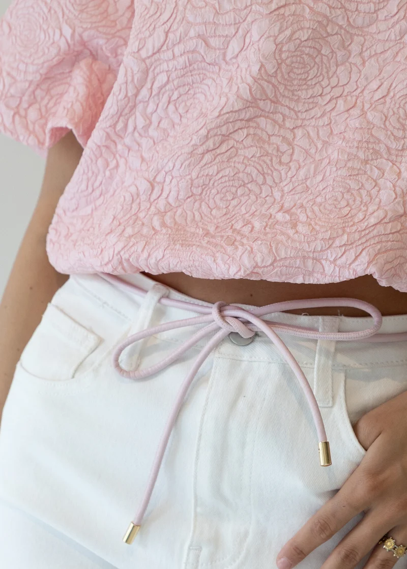 Taille knoopriem roze