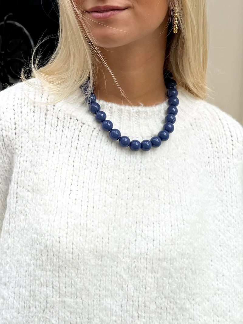 Kralen ketting blauw