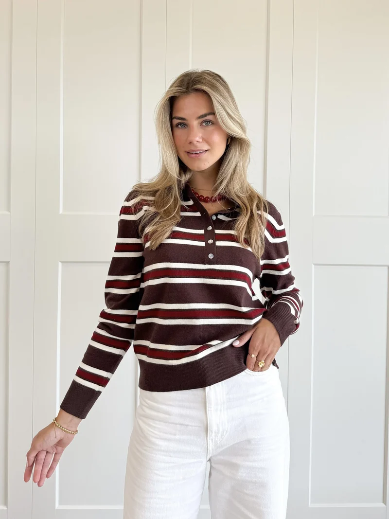 Polo sweater Maren bruin