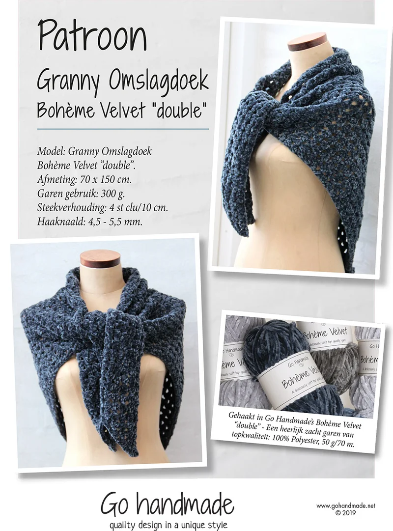 Granny Shawl Boheme Velvet double Booklet (Digital)
