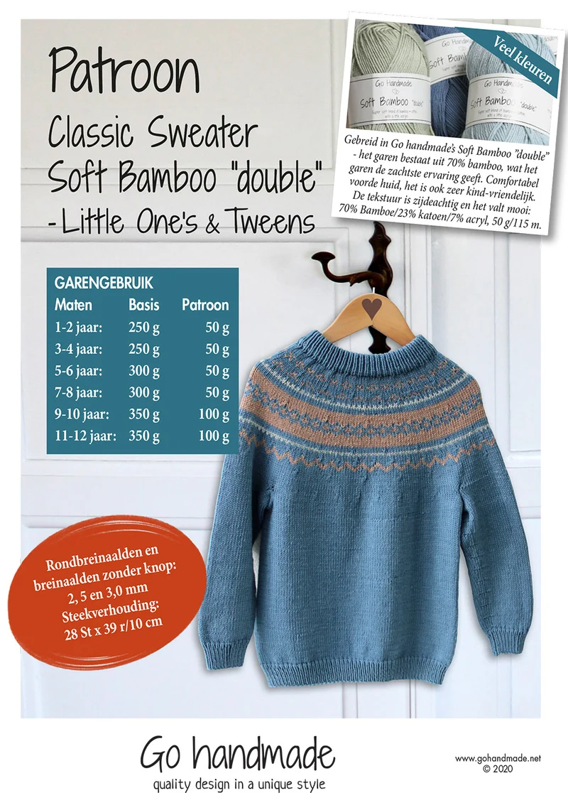 Clasic Sweater Soft Bamboo Double Little One's & Tweens - Boys (Digital)