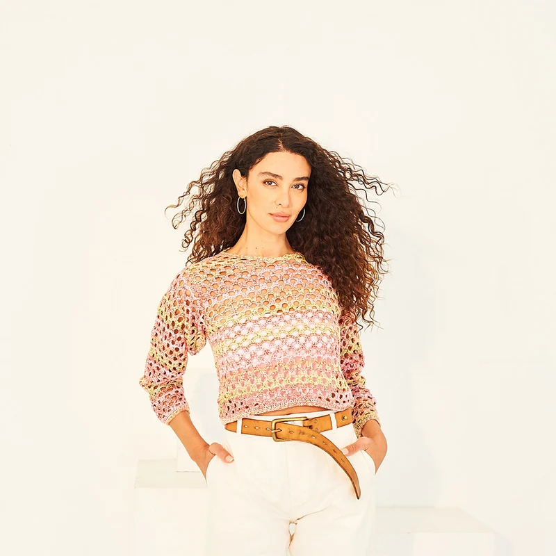 Haakpatroon Crochet Sweater and Tank in Colour Burst DK 10134 (2 designs)