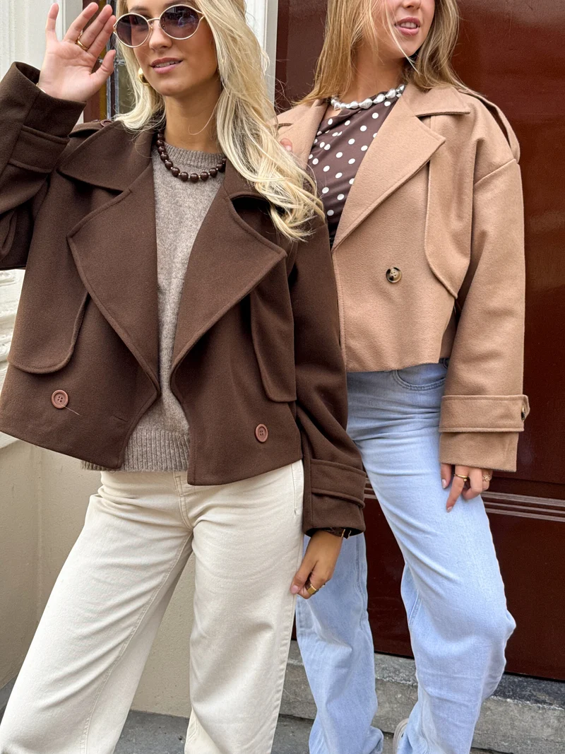 Trenchcoat jas Elena donker bruin