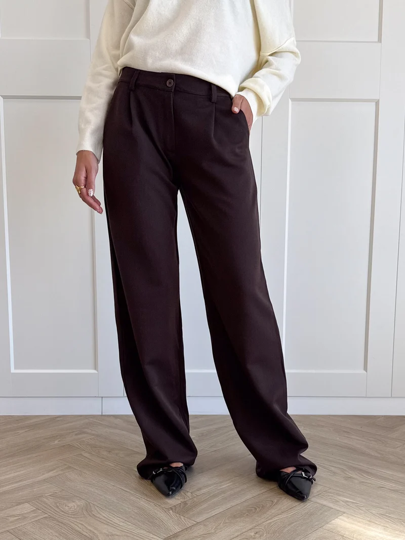 Pantalon low waist Steff bruin