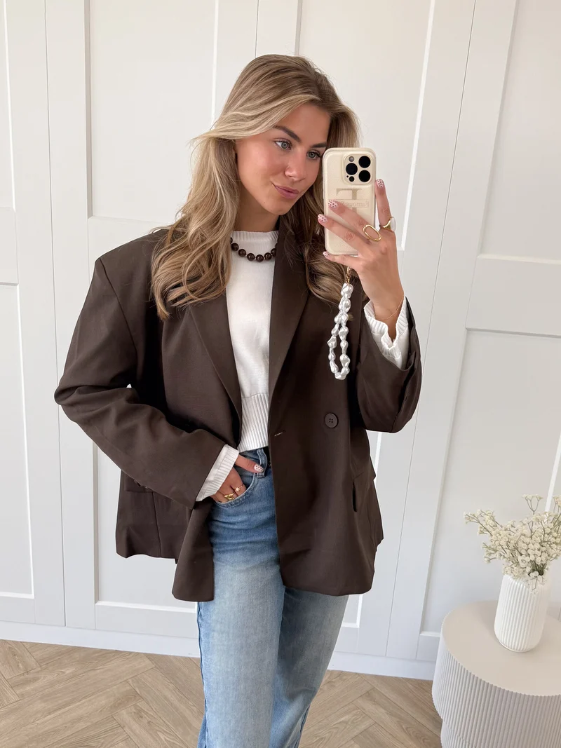 Oversized blazer Aveline bruin