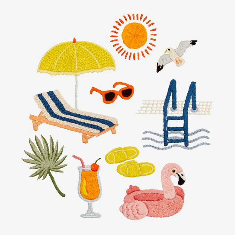 Borduurpatroon Day at the pool (Digitaal)