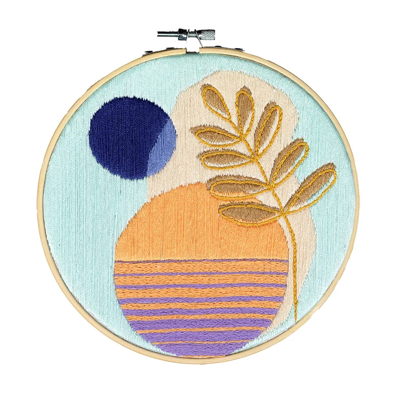 ReStyle Borduurpakket Abstracte vormen 17,8cm rond