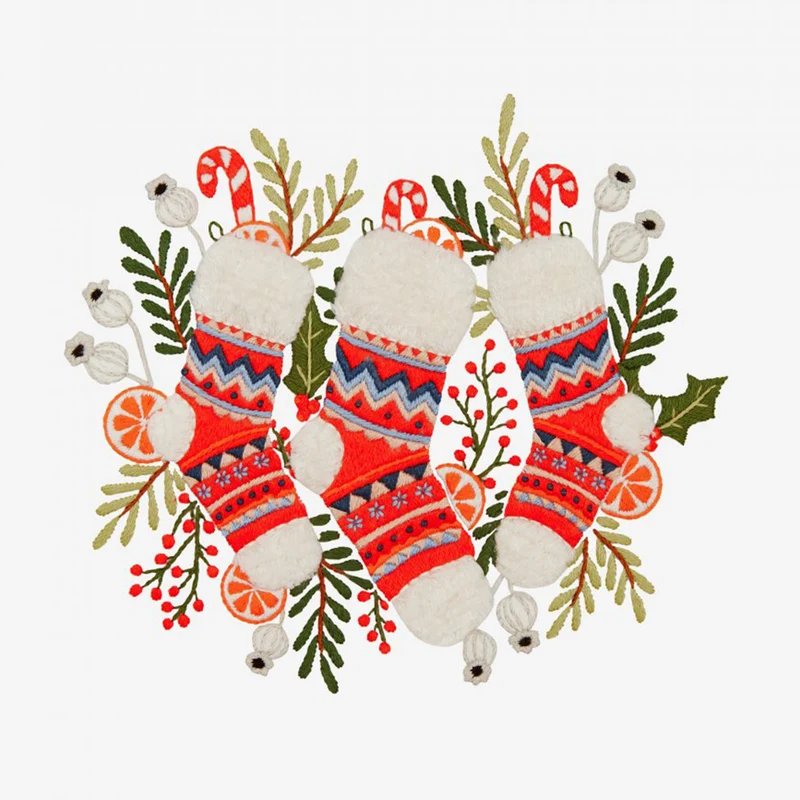 Kerst Sok Borduurpatroon (Digital)